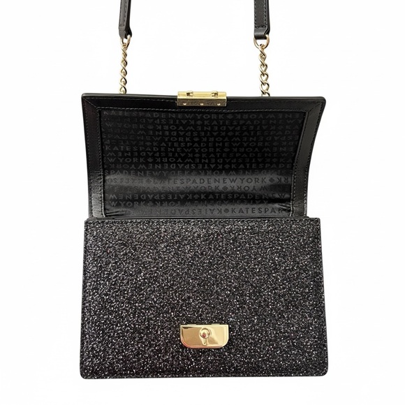 NWT Kate Spade Eden Sparkling Black Glitter Crossbody Bag - Picture 6 of 9